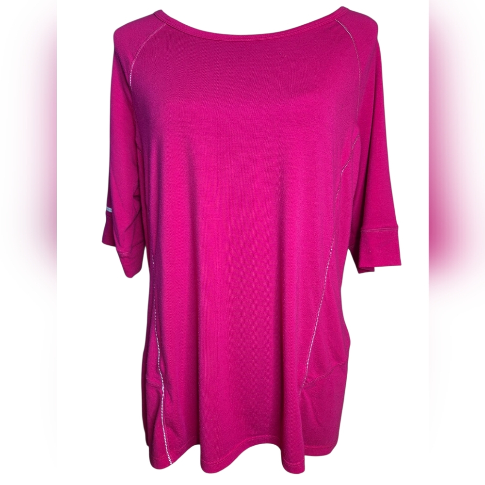 Tangerine Activewear Bright Pink Athletic Tunic Shirt - Women's XL